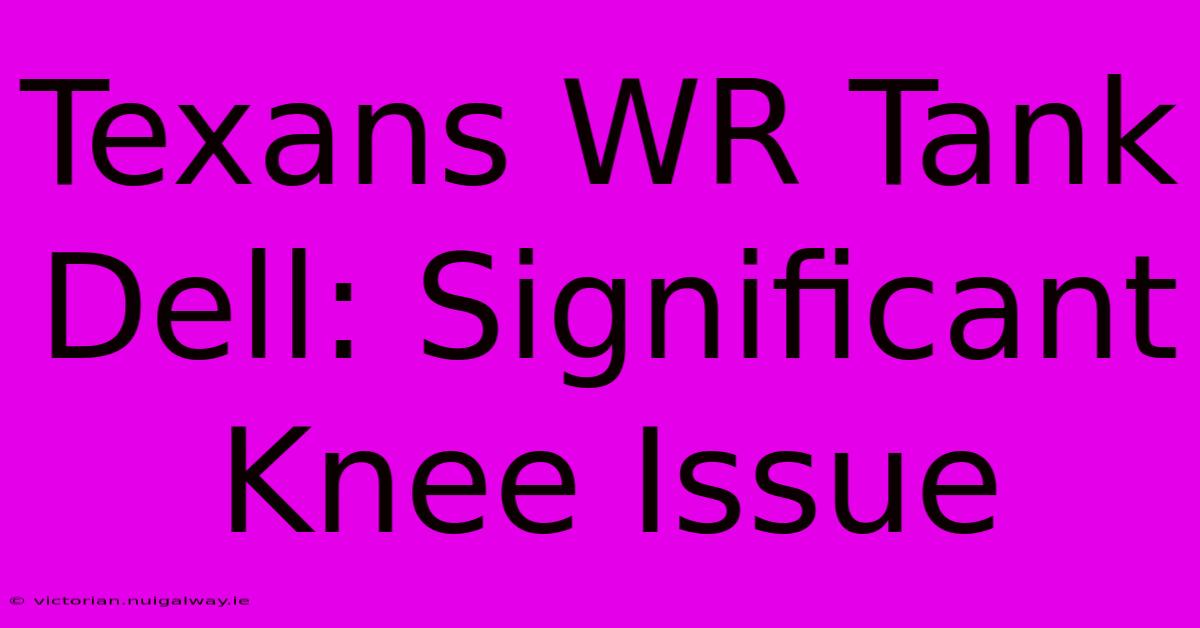 Texans WR Tank Dell: Significant Knee Issue