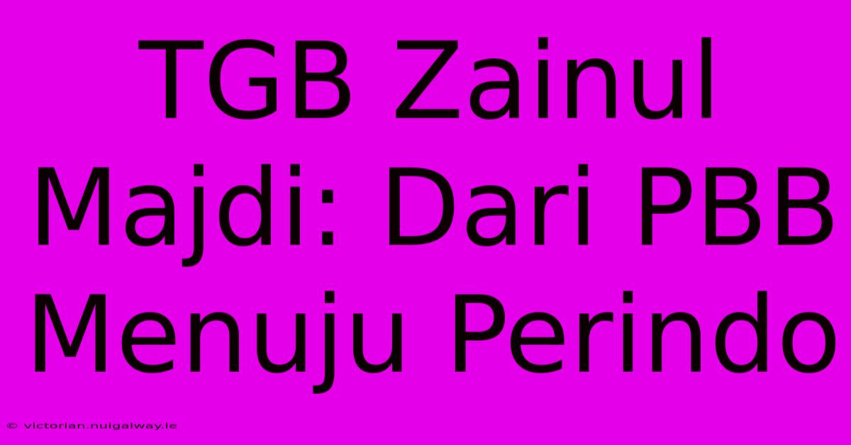 TGB Zainul Majdi: Dari PBB Menuju Perindo