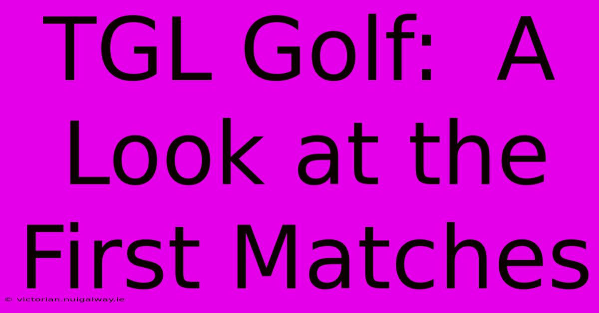 TGL Golf:  A Look At The First Matches