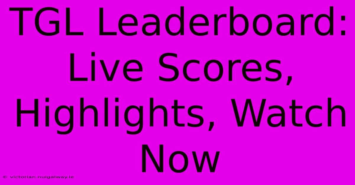 TGL Leaderboard: Live Scores, Highlights, Watch Now