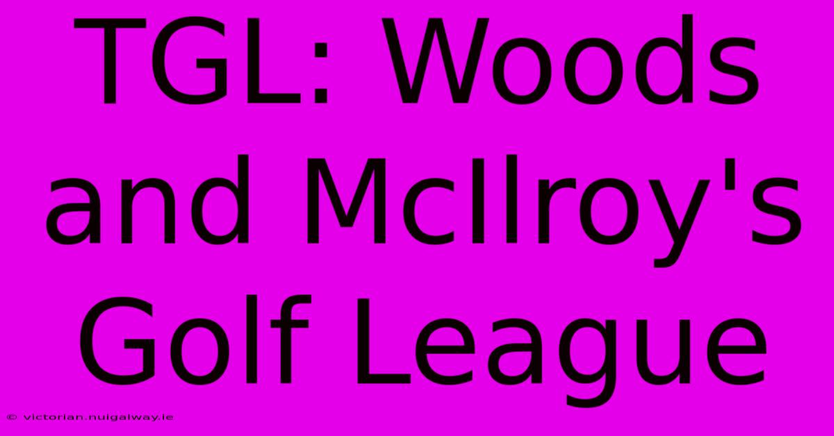 TGL: Woods And McIlroy's Golf League