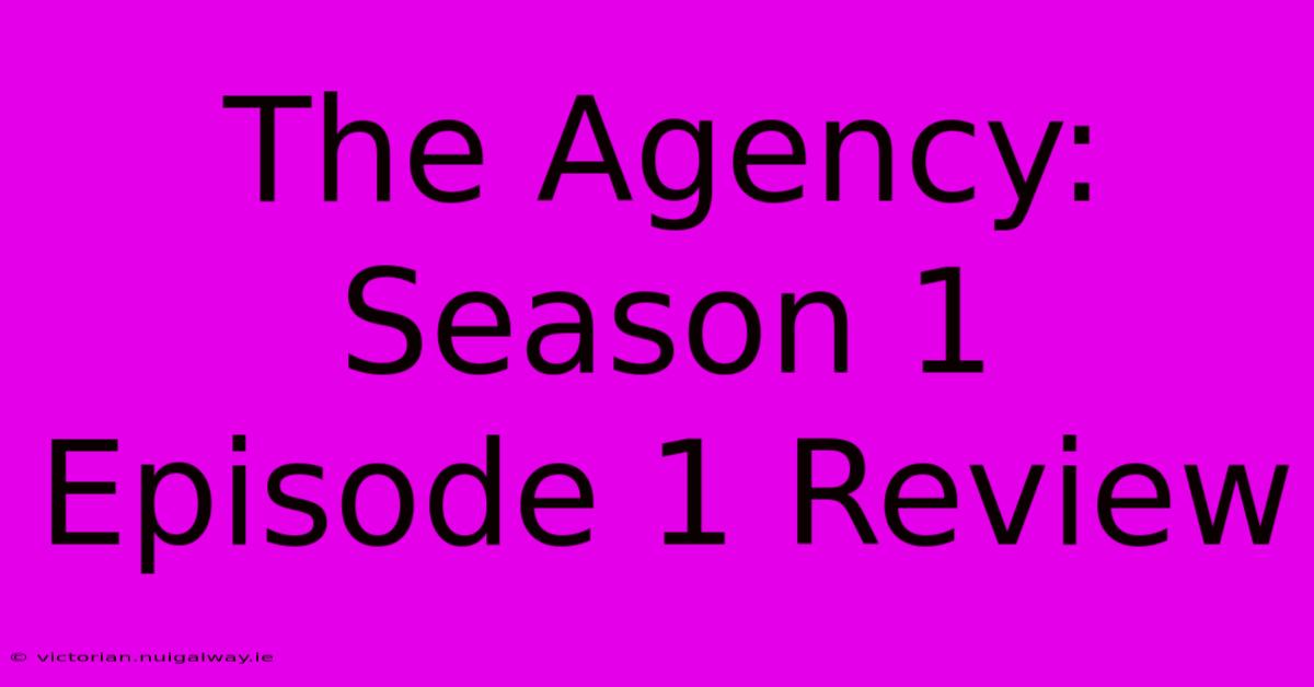 The Agency: Season 1 Episode 1 Review