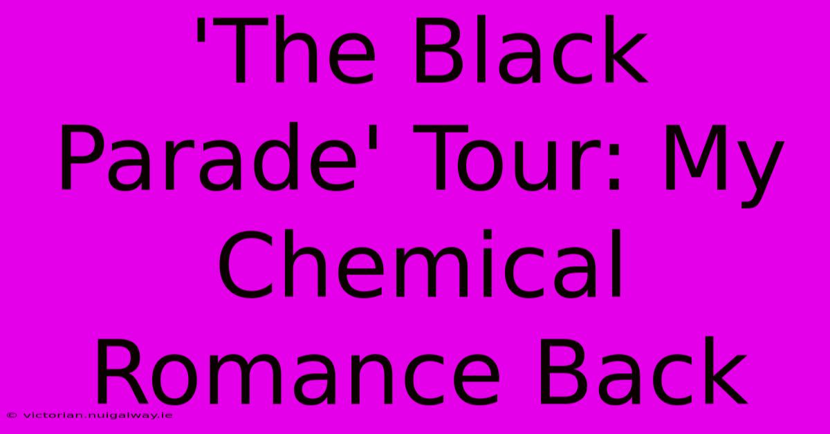 'The Black Parade' Tour: My Chemical Romance Back