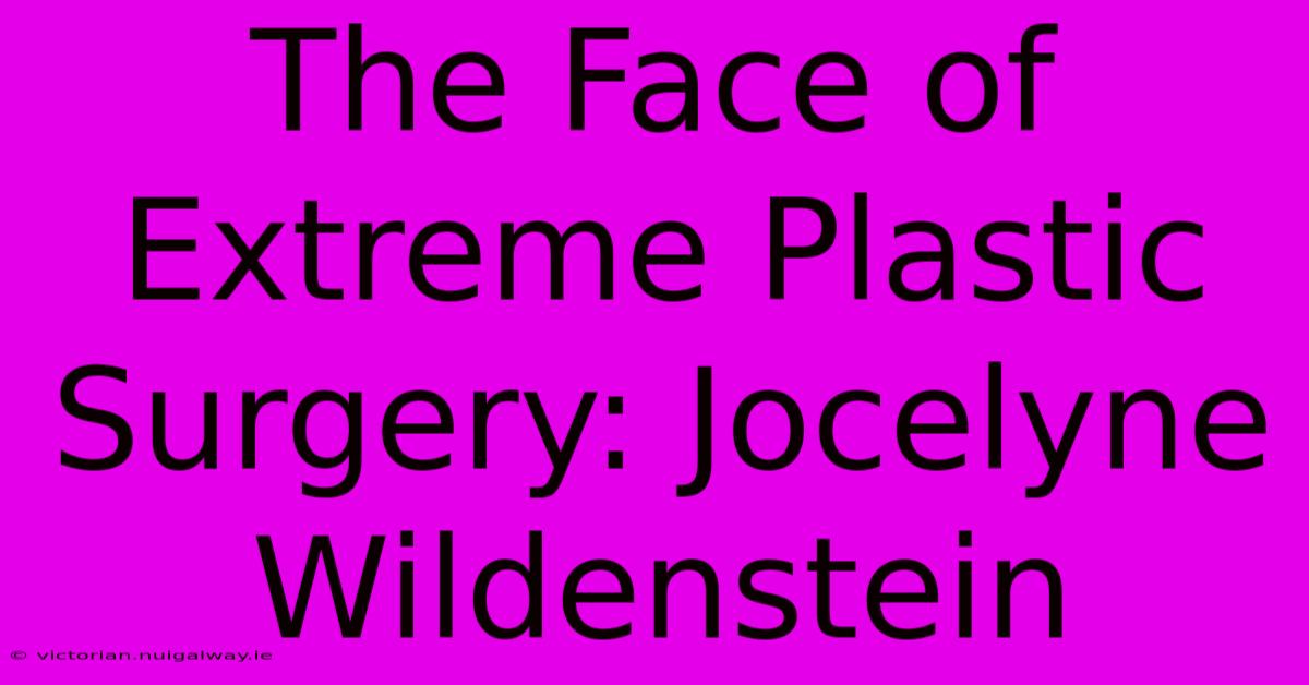 The Face Of Extreme Plastic Surgery: Jocelyne Wildenstein