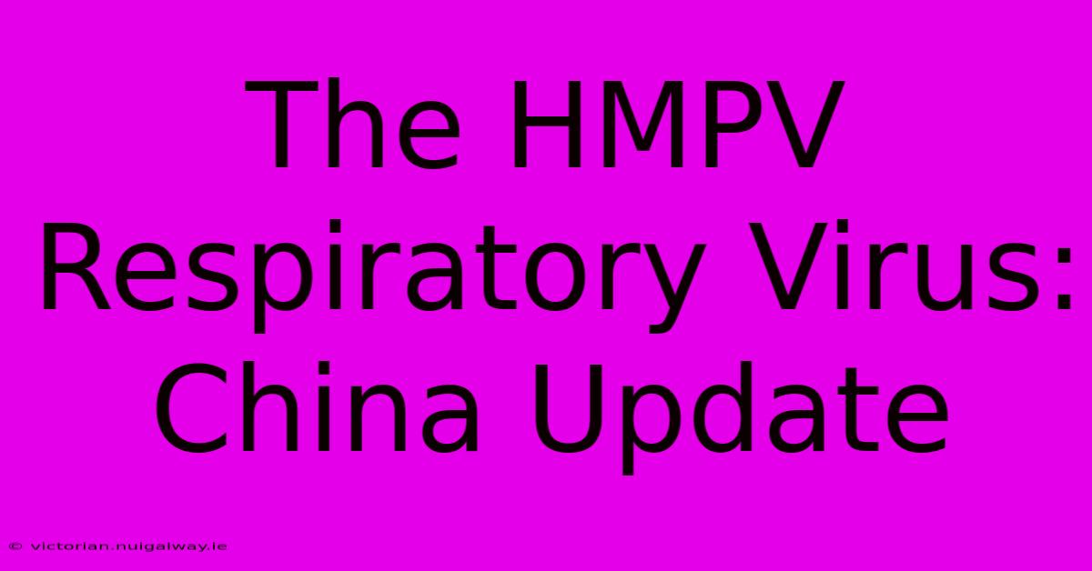 The HMPV Respiratory Virus: China Update