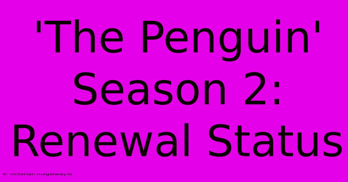 'The Penguin' Season 2: Renewal Status 