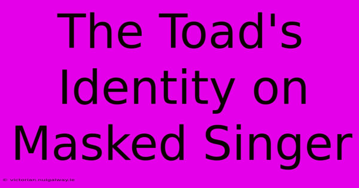 The Toad's Identity On Masked Singer