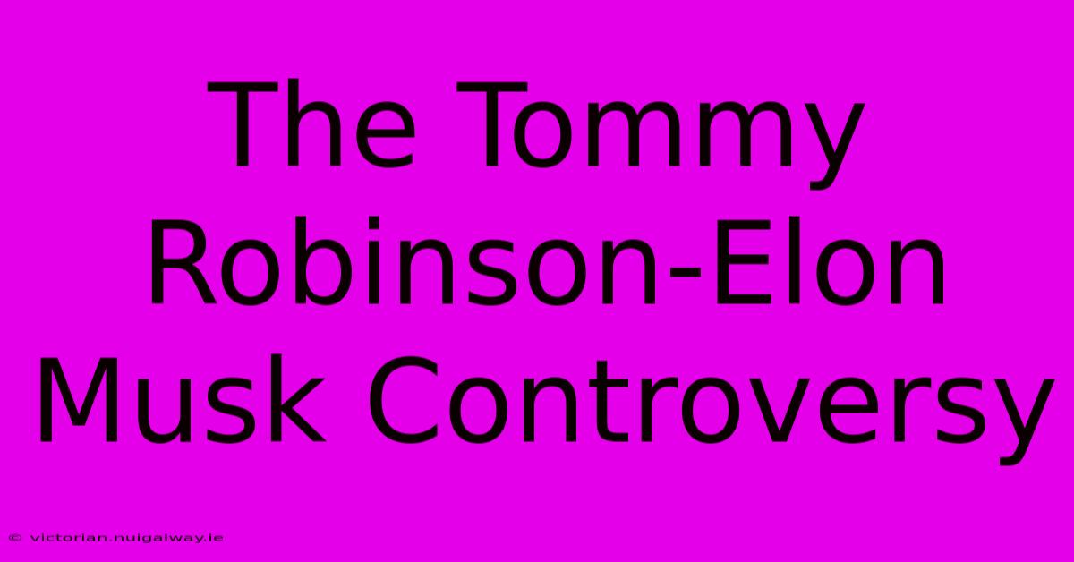 The Tommy Robinson-Elon Musk Controversy