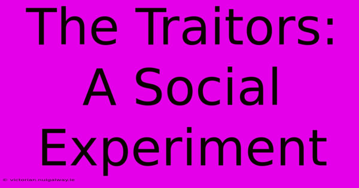 The Traitors:  A Social Experiment