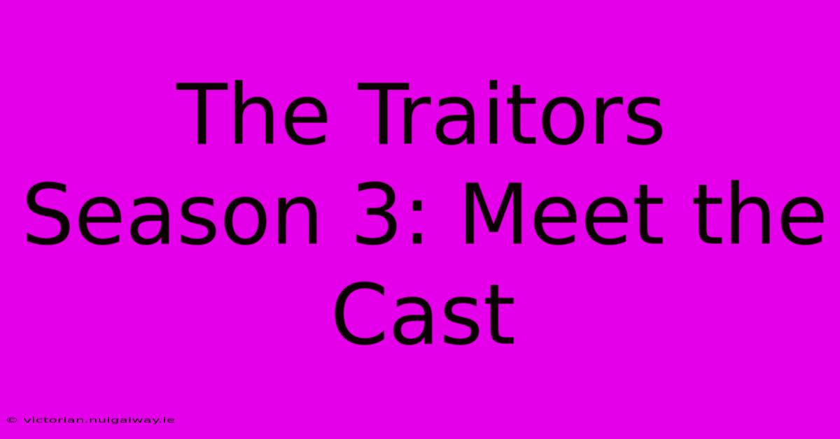 The Traitors Season 3: Meet The Cast