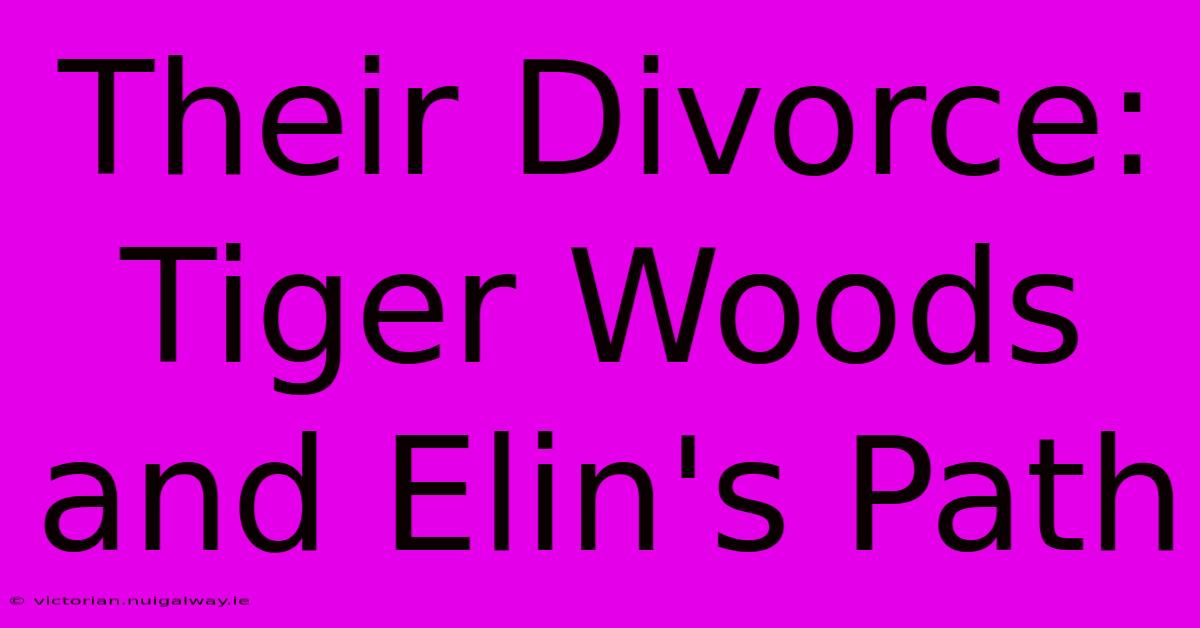 Their Divorce: Tiger Woods And Elin's Path