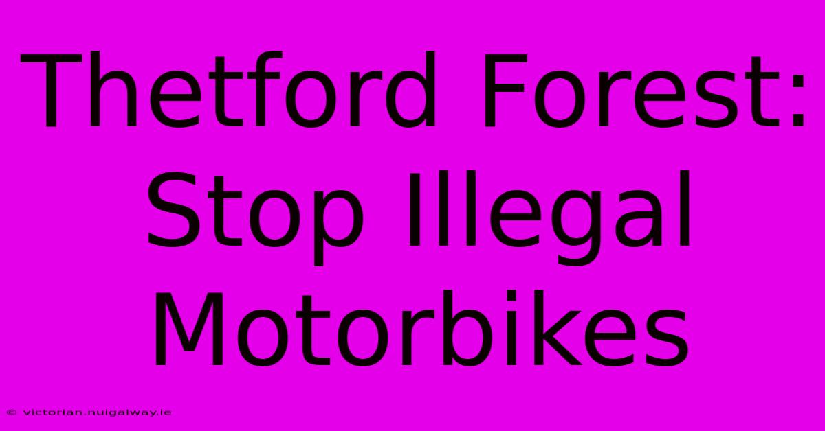 Thetford Forest: Stop Illegal Motorbikes