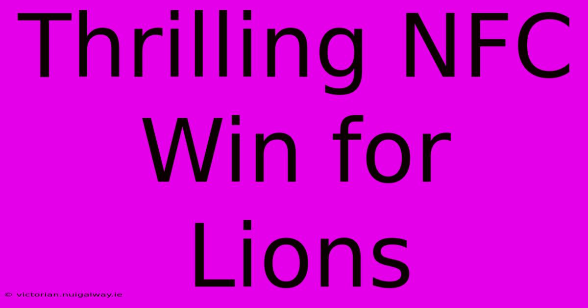 Thrilling NFC Win For Lions