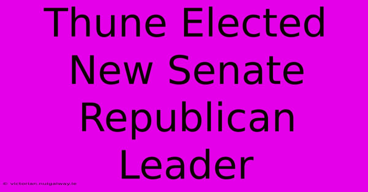 Thune Elected New Senate Republican Leader