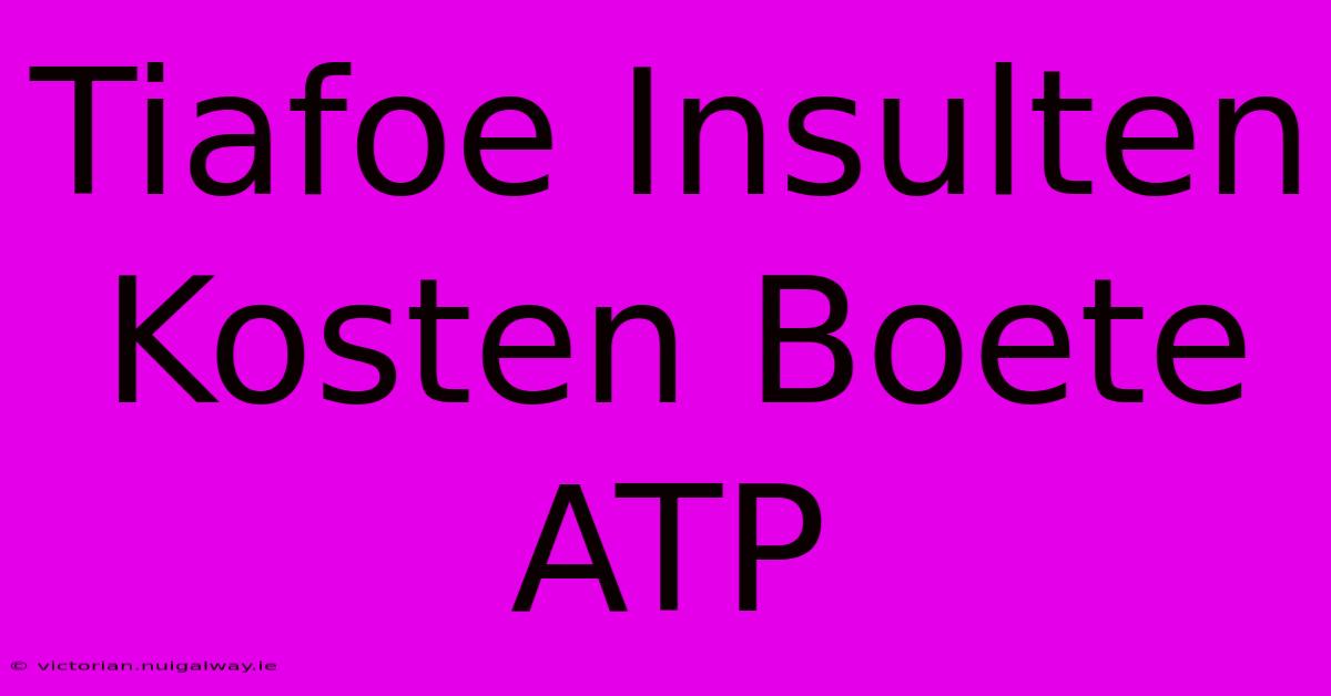 Tiafoe Insulten Kosten Boete ATP 