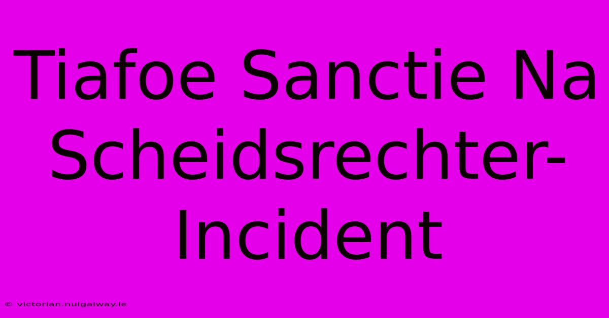 Tiafoe Sanctie Na Scheidsrechter-Incident 