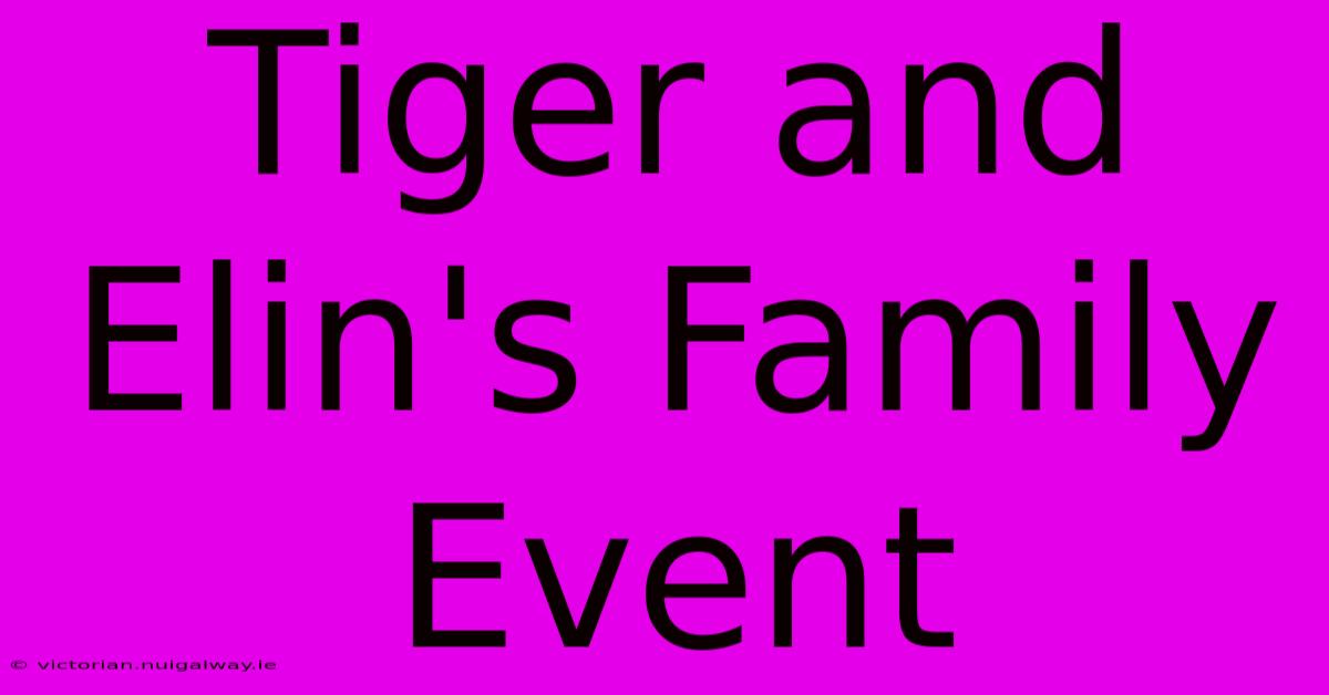 Tiger And Elin's Family Event