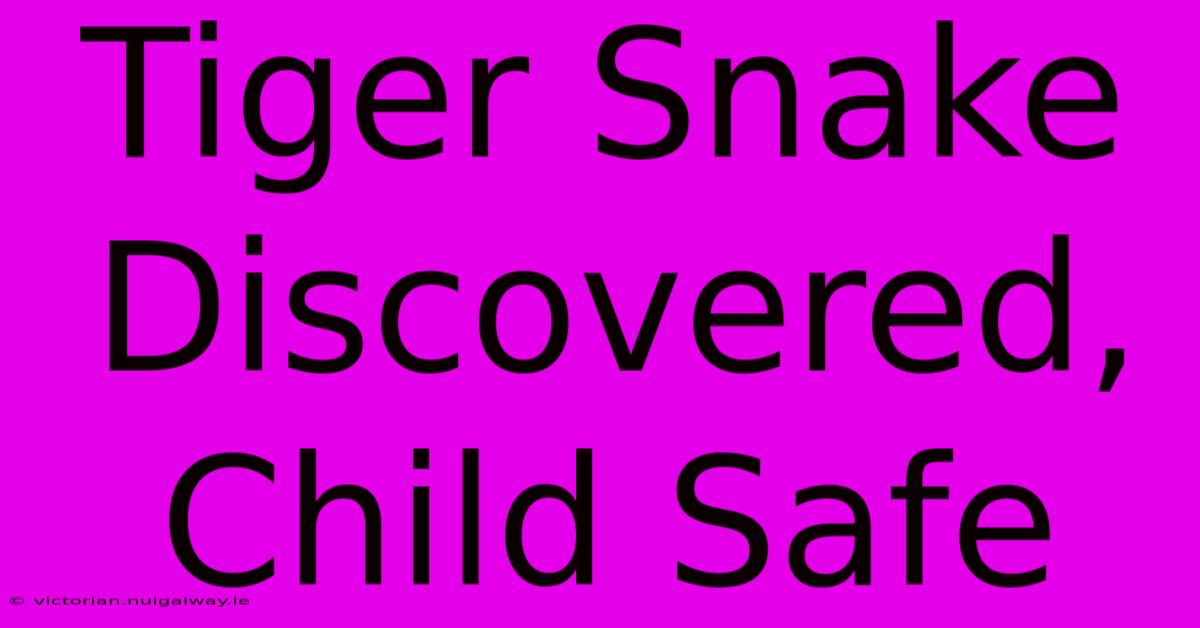 Tiger Snake Discovered, Child Safe