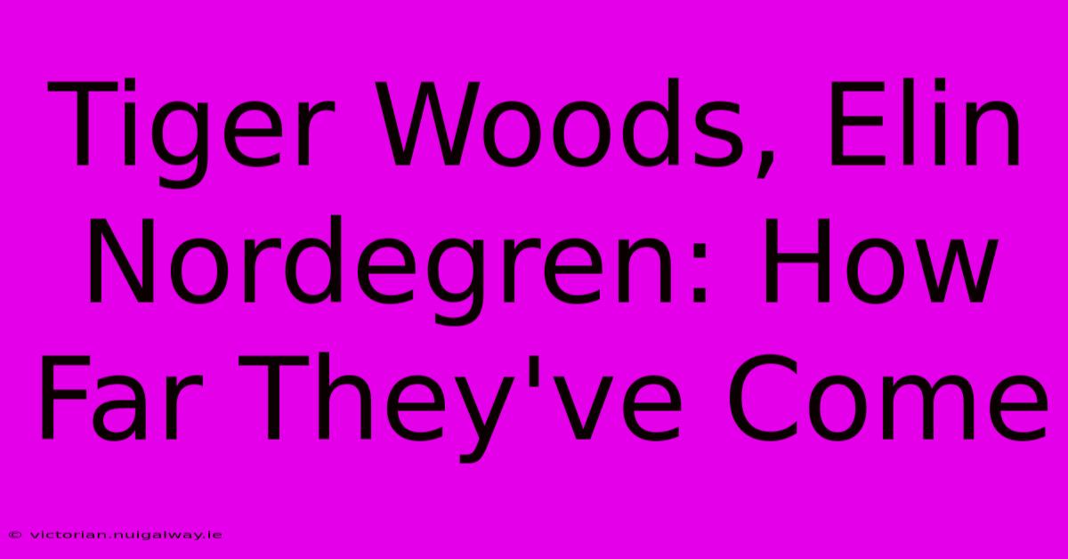 Tiger Woods, Elin Nordegren: How Far They've Come