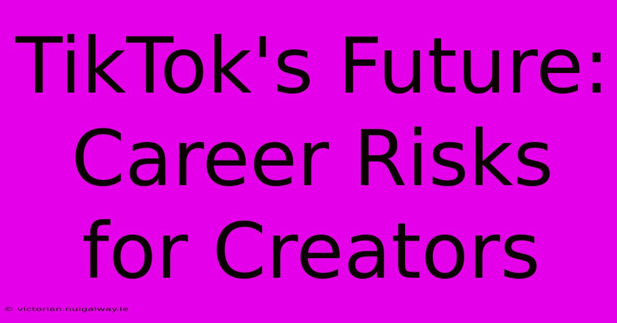 TikTok's Future: Career Risks For Creators