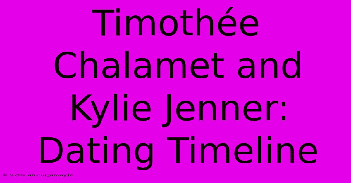 Timothée Chalamet And Kylie Jenner: Dating Timeline