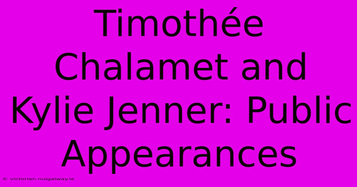 Timothée Chalamet And Kylie Jenner: Public Appearances