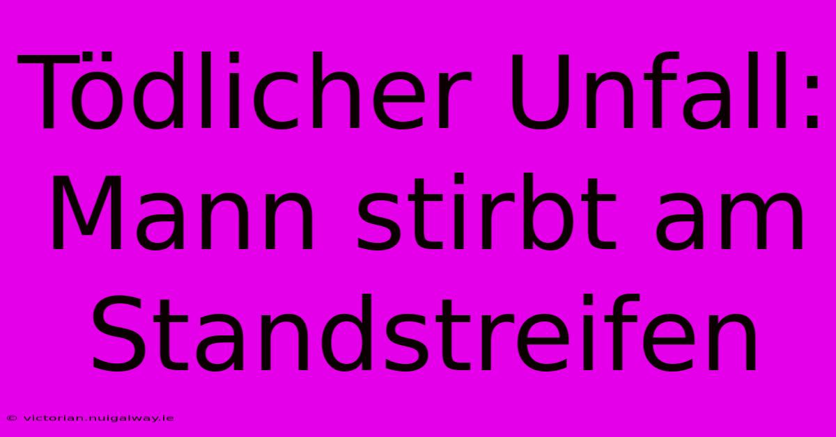 Tödlicher Unfall: Mann Stirbt Am Standstreifen