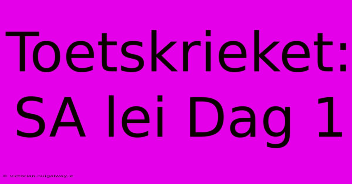 Toetskrieket: SA Lei Dag 1