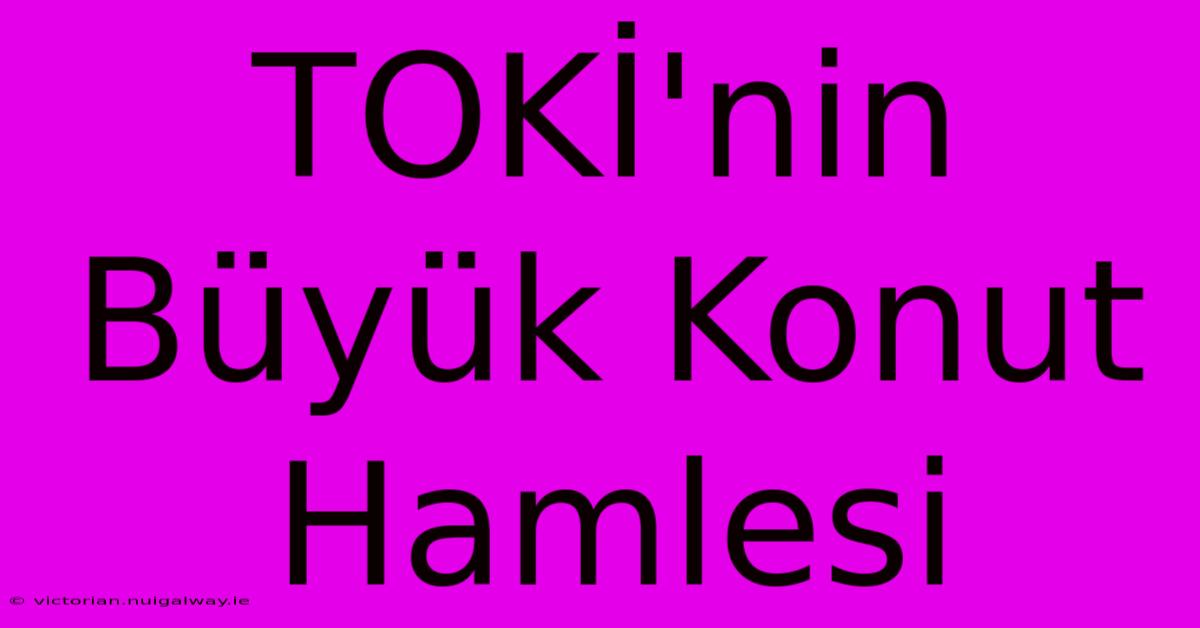 TOKİ'nin Büyük Konut Hamlesi