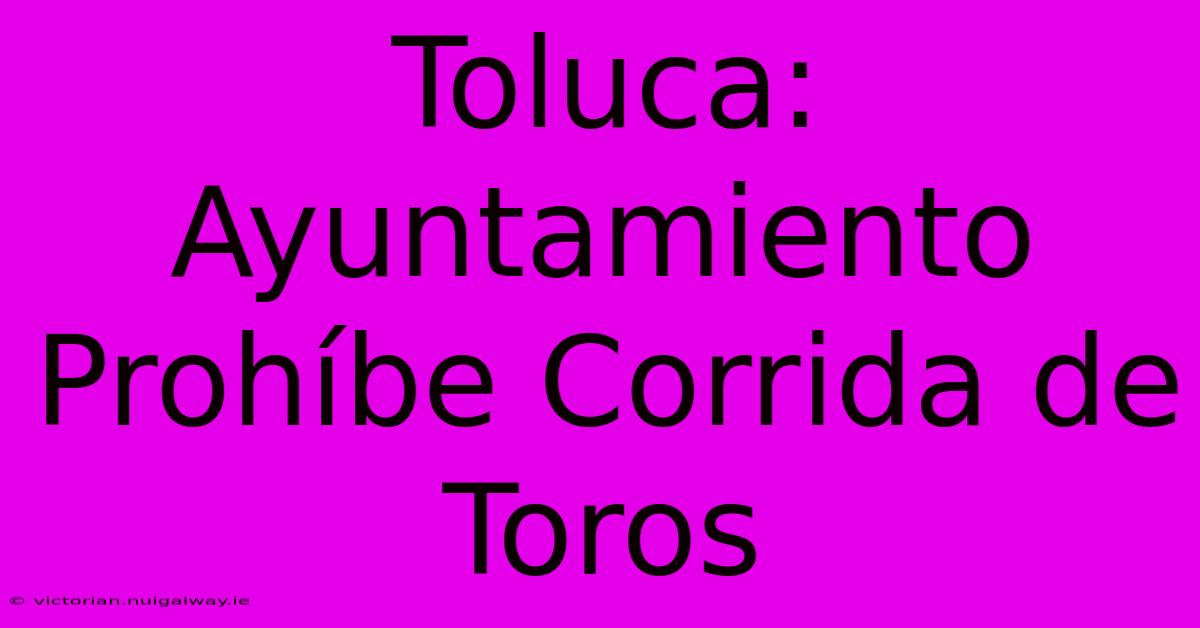 Toluca: Ayuntamiento Prohíbe Corrida De Toros