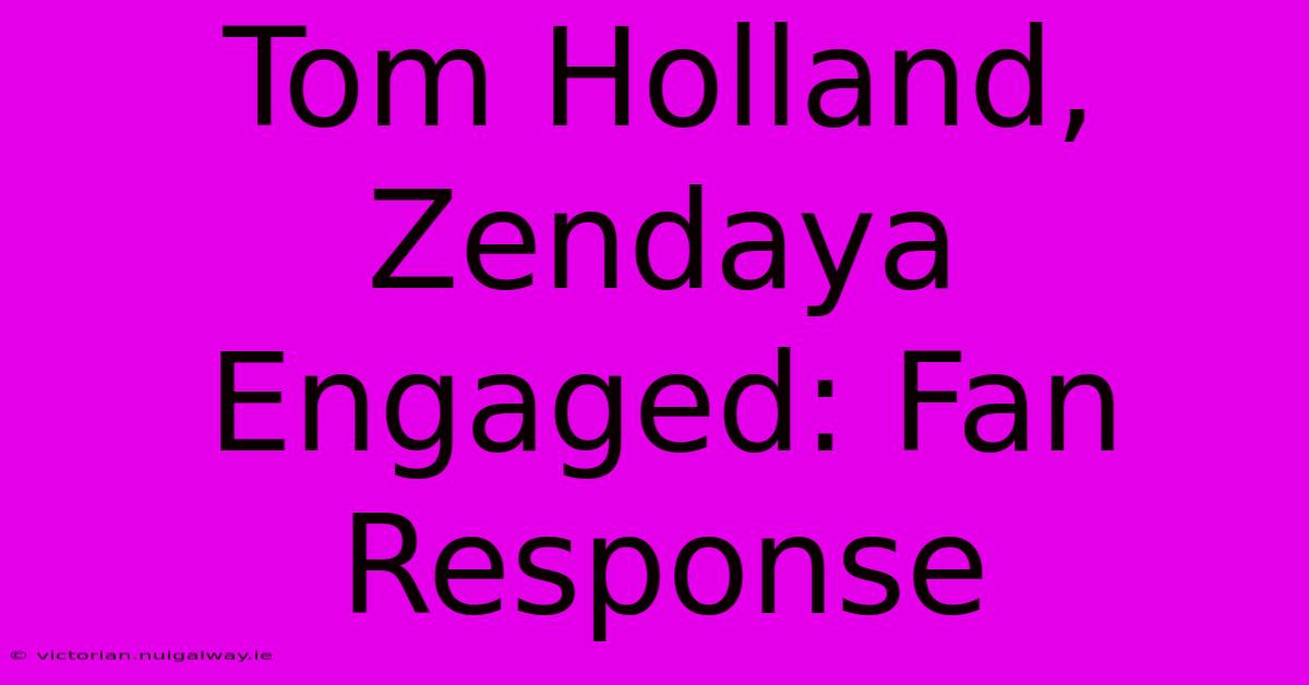 Tom Holland, Zendaya Engaged: Fan Response