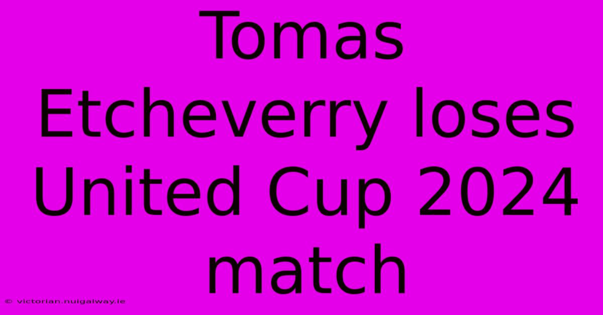 Tomas Etcheverry Loses United Cup 2024 Match