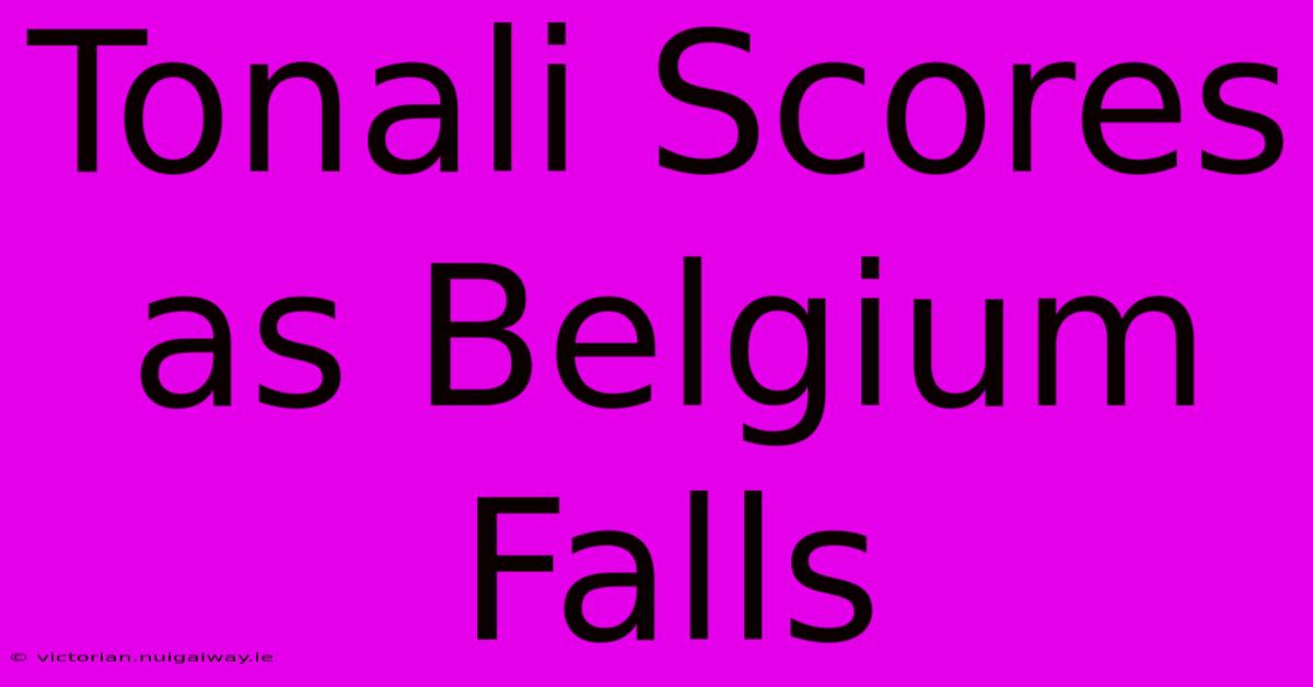 Tonali Scores As Belgium Falls