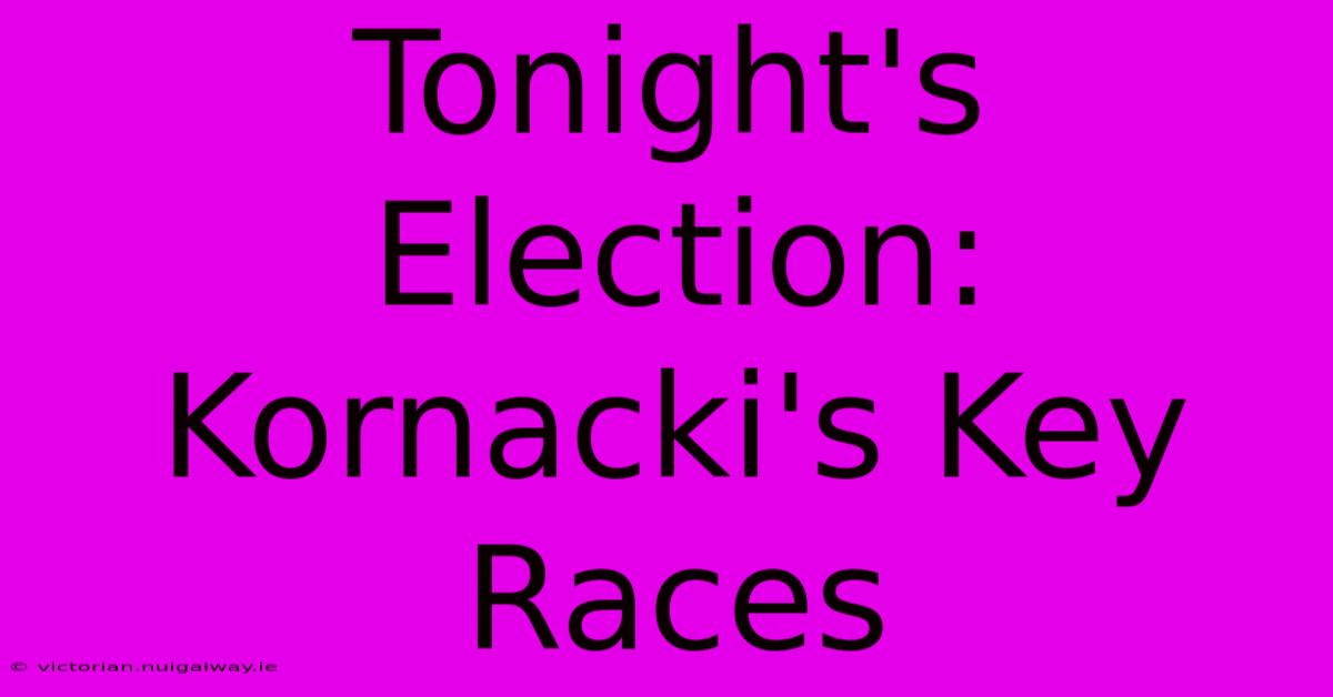 Tonight's Election: Kornacki's Key Races