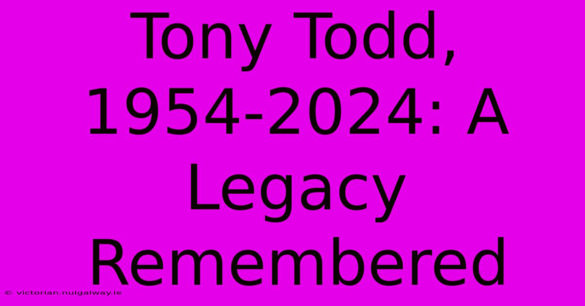 Tony Todd, 1954-2024: A Legacy Remembered