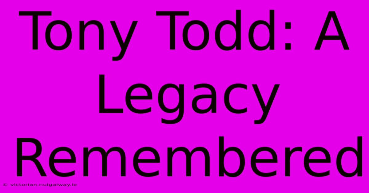 Tony Todd: A Legacy Remembered