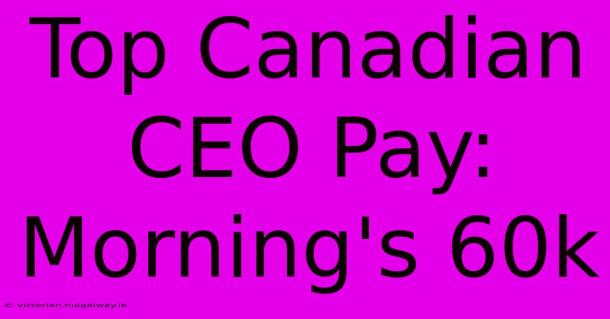 Top Canadian CEO Pay: Morning's 60k