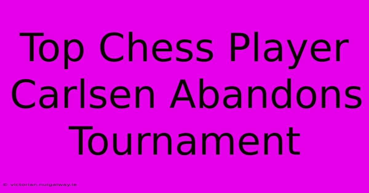 Top Chess Player Carlsen Abandons Tournament