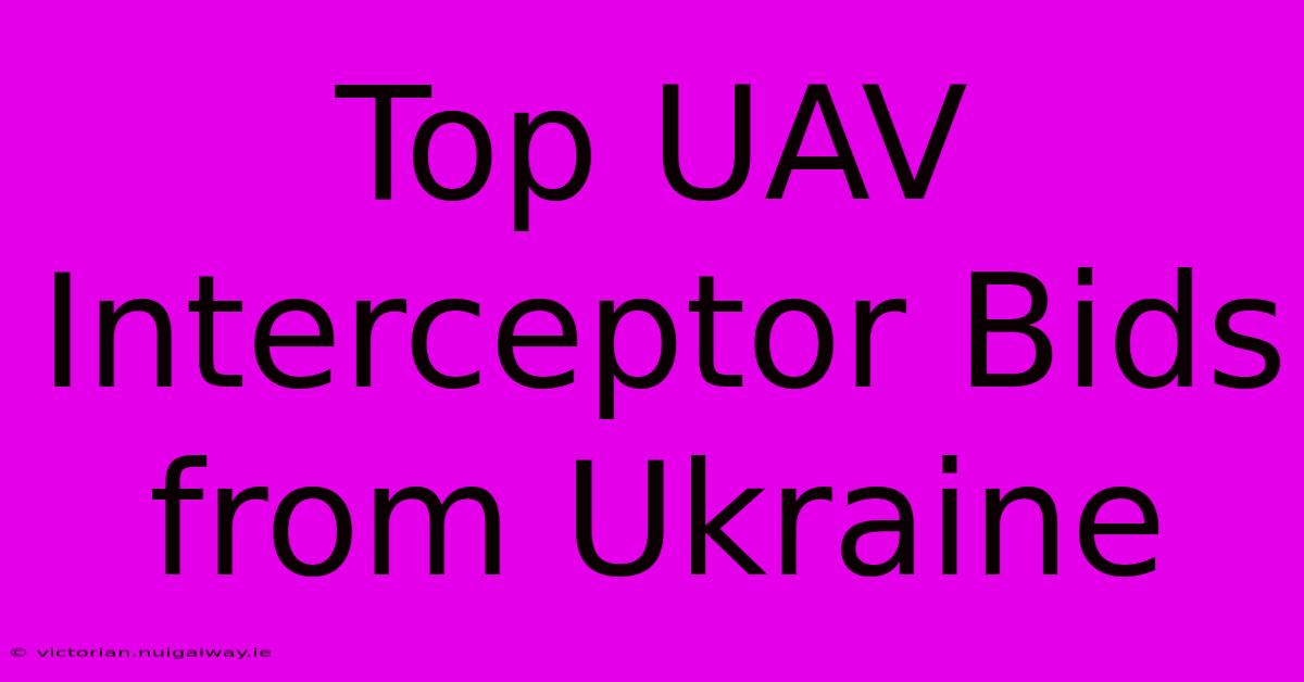 Top UAV Interceptor Bids From Ukraine