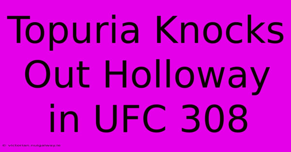 Topuria Knocks Out Holloway In UFC 308