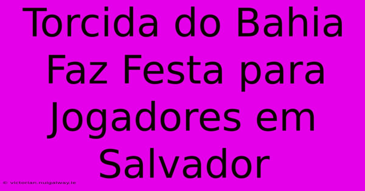 Torcida Do Bahia Faz Festa Para Jogadores Em Salvador