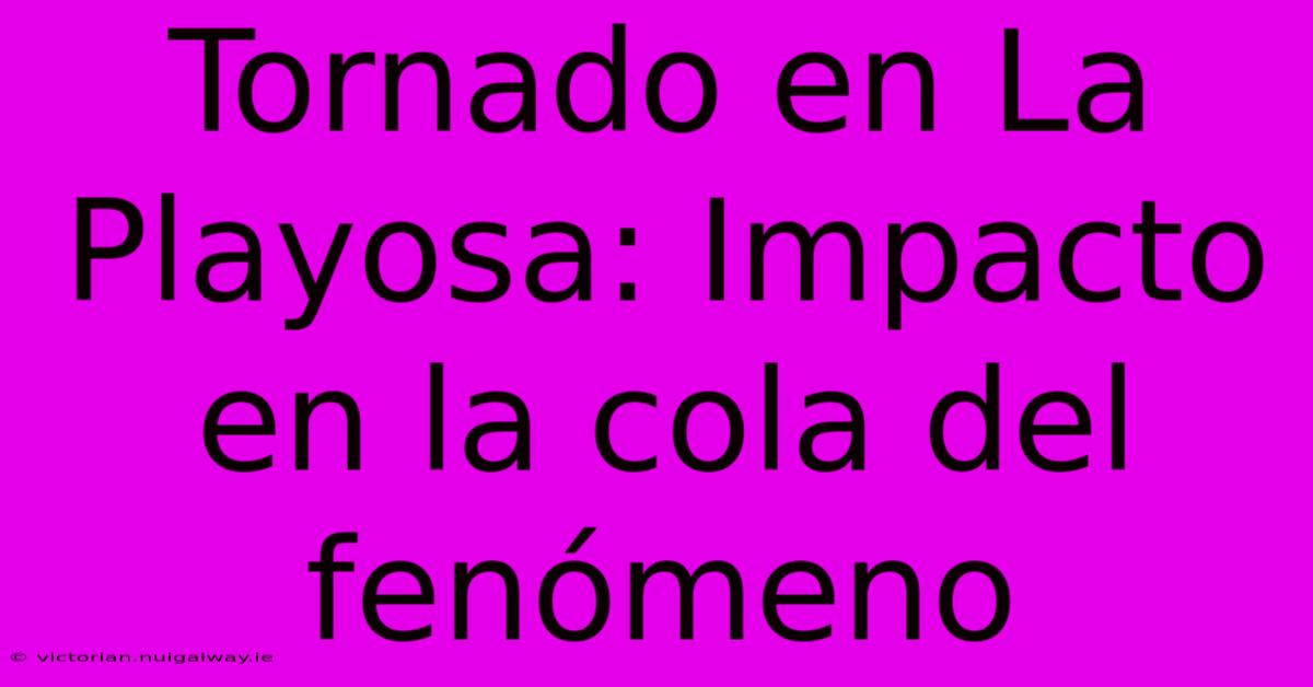 Tornado En La Playosa: Impacto En La Cola Del Fenómeno 