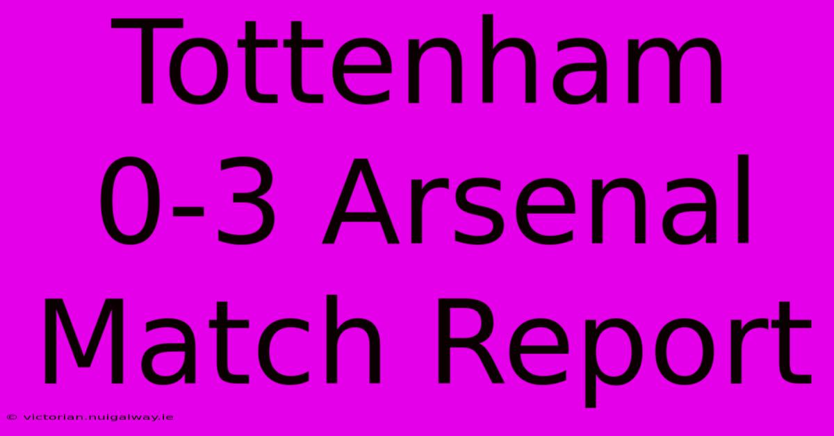 Tottenham 0-3 Arsenal Match Report