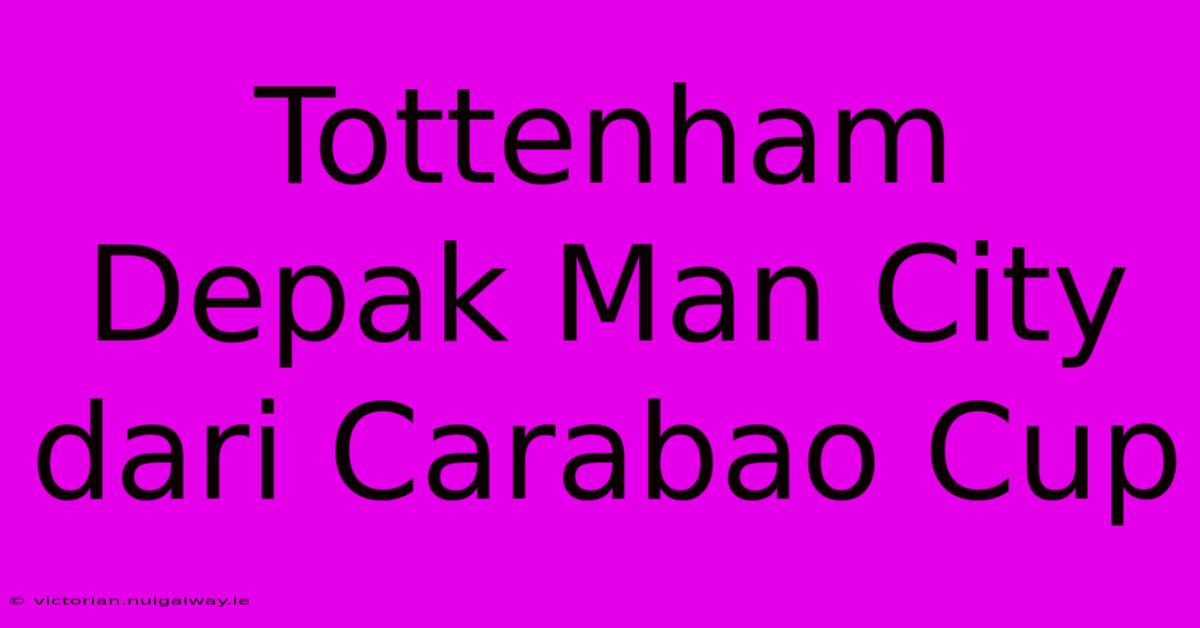 Tottenham Depak Man City Dari Carabao Cup 