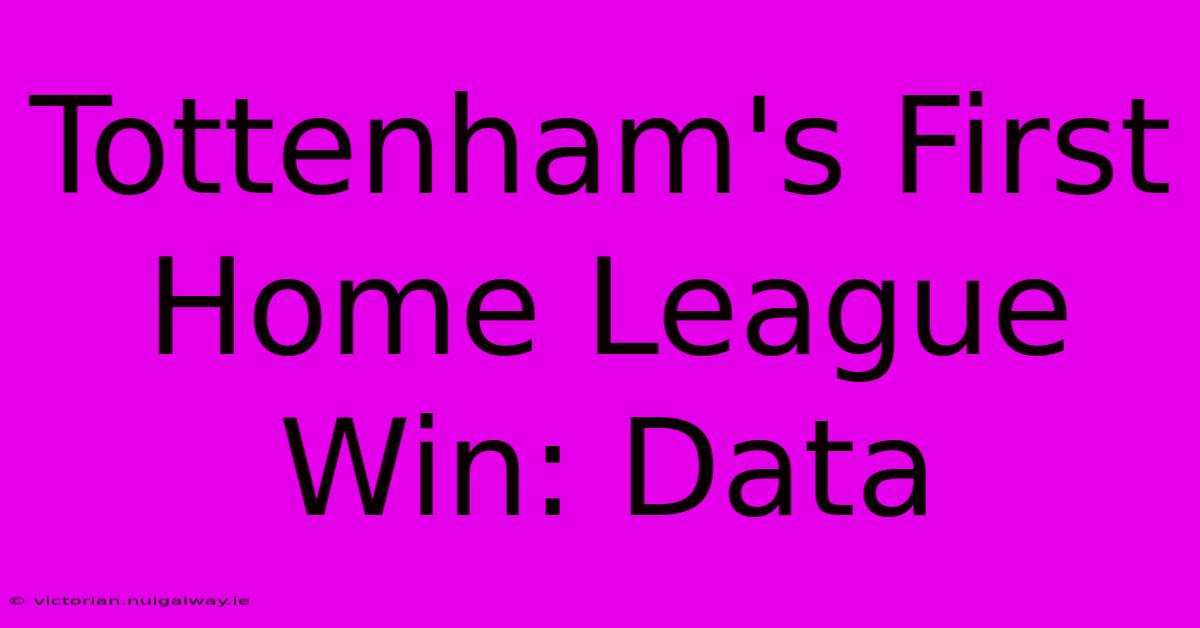 Tottenham's First Home League Win: Data