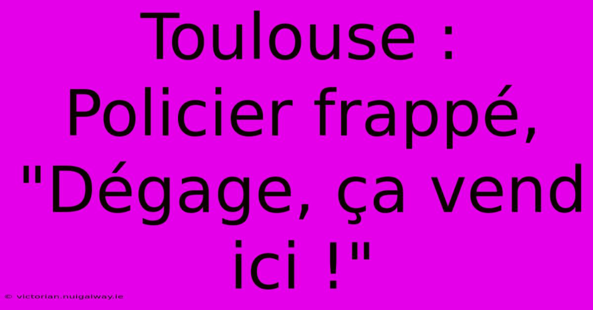 Toulouse : Policier Frappé, 