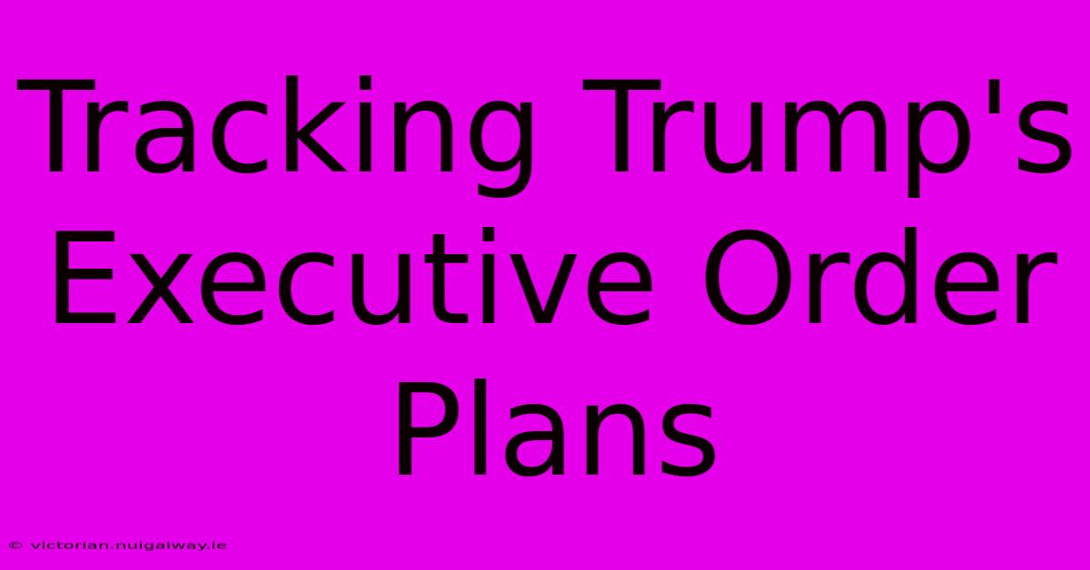 Tracking Trump's Executive Order Plans