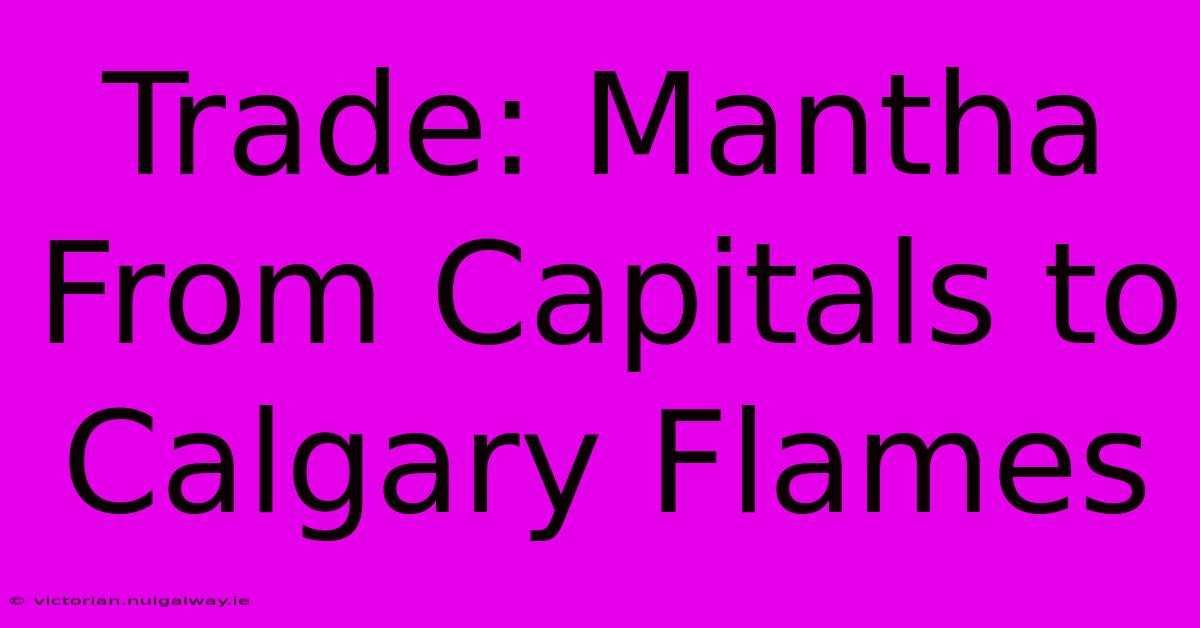 Trade: Mantha From Capitals To Calgary Flames