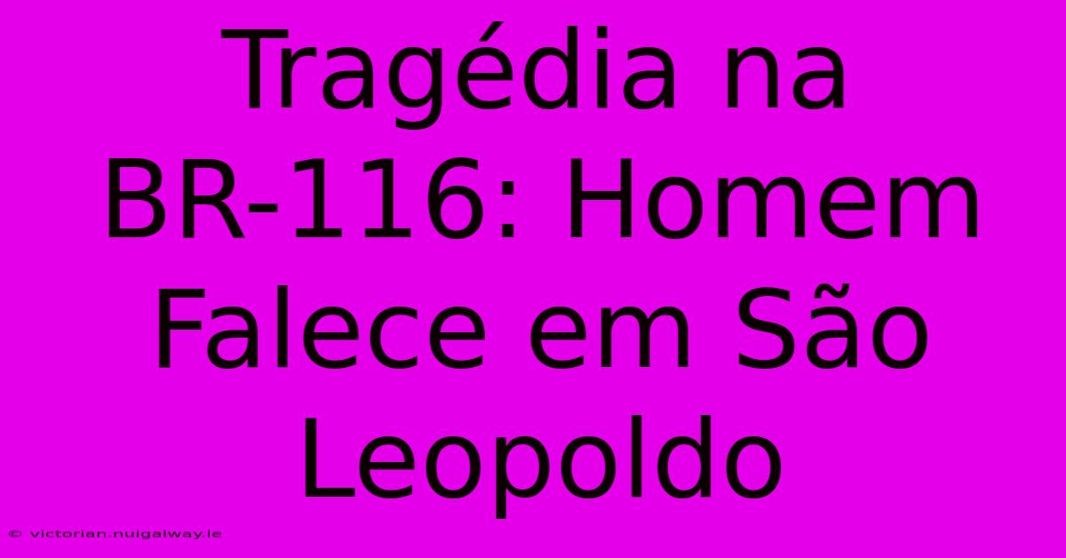 Tragédia Na BR-116: Homem Falece Em São Leopoldo