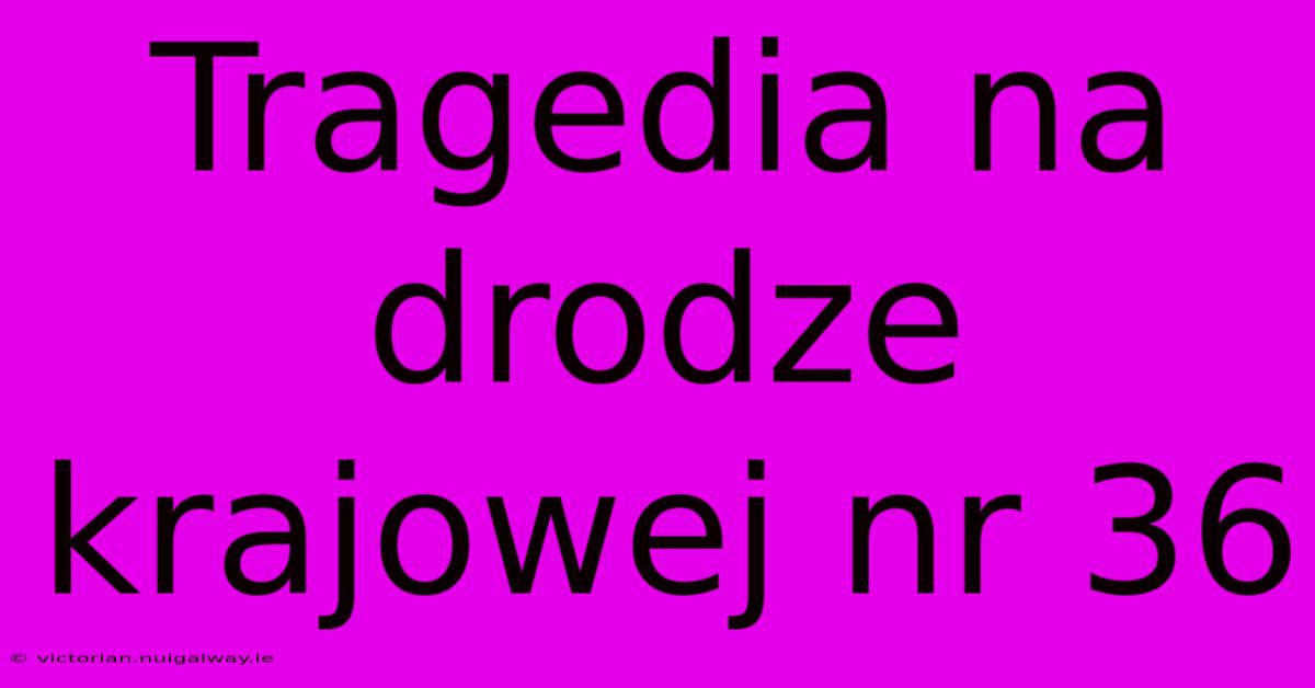 Tragedia Na Drodze Krajowej Nr 36